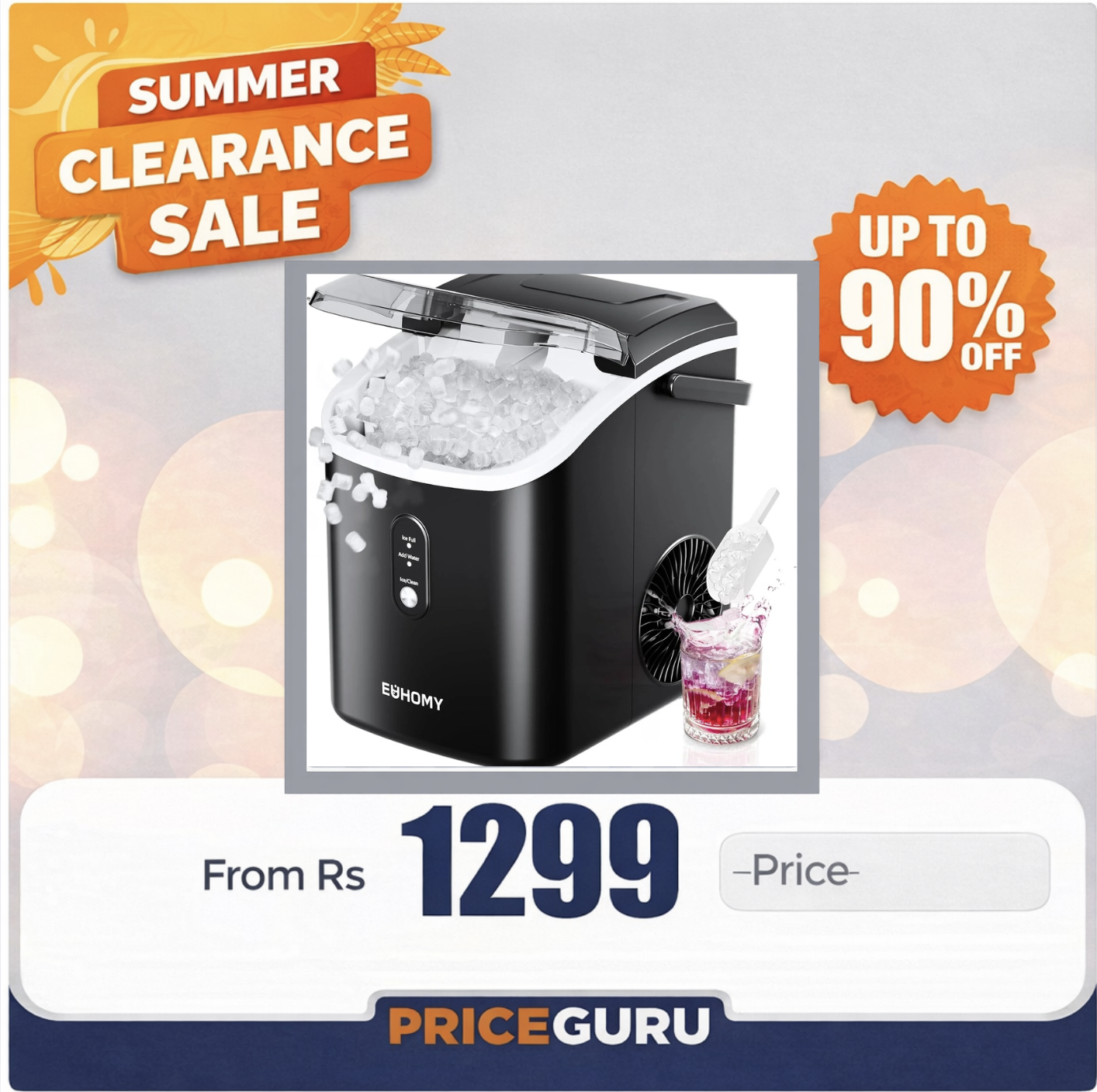 Celebrate with Us Anniversary Limited-Time & Limited-Quantity Deal AED 99.00د.إ:CROWNFUL Ice Maker Countertop, Portable Self-Cleaning Ice Maker Machine with Handle, Scoop and...