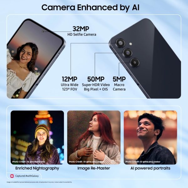 Anniversary Celebration while stocks last:Samsung Galaxy A55 5G (Awesome Navy, 8GB RAM, 256GB Storage) | AI | Metal Frame | 50 MP Main Camera (OIS) | Super HDR Video|...