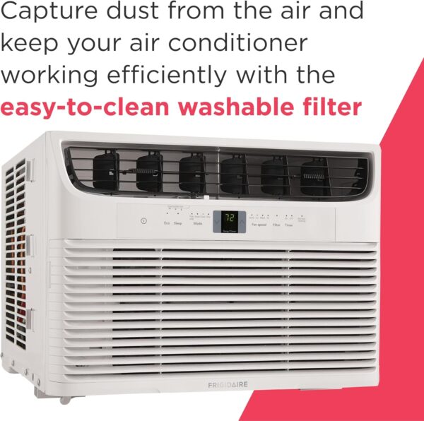 Frigidaire 12,000 BTU Window Air Conditioner with Remote Control, Cools Up to 550 Sq. Ft., Quiet Operation, Eco Mode, 3 Fan Speeds, Auto Restart, White