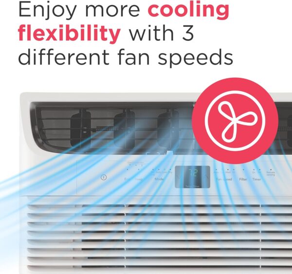 Frigidaire 12,000 BTU Window Air Conditioner with Remote Control, Cools Up to 550 Sq. Ft., Quiet Operation, Eco Mode, 3 Fan Speeds, Auto Restart, White