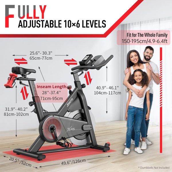 Limited-Time Sale for Summer Surprises AED 99د.إ:JOROTO Exercise Bike/Spin Bike, Silent Stationary Bike Indoor Cycling Bike for home Gym Cardio with Readable Magnetic Resistance...