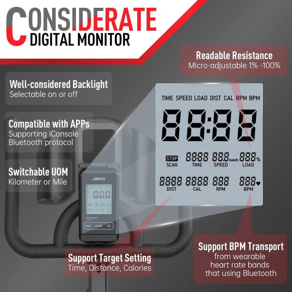 Limited-Time Sale for Summer Surprises AED 99د.إ:JOROTO Exercise Bike/Spin Bike, Silent Stationary Bike Indoor Cycling Bike for home Gym Cardio with Readable Magnetic Resistance...