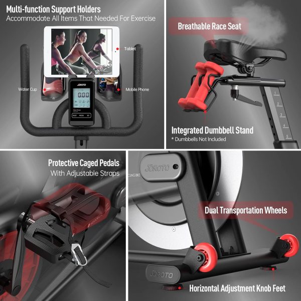 Limited-Time Sale for Summer Surprises AED 99د.إ:JOROTO Exercise Bike/Spin Bike, Silent Stationary Bike Indoor Cycling Bike for home Gym Cardio with Readable Magnetic Resistance...