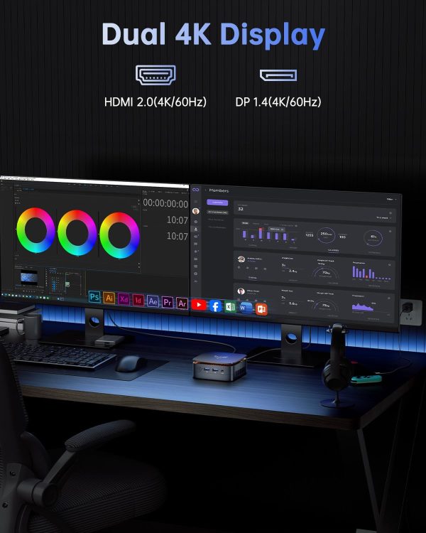 Limited-Time Sale for Summer Surprises AED 99د.إ:KAMRUI Desktop Mini PC, 16GB RAM 1TB M.2 SSD, Mini Computer with N97 Processor, Quad Core Small Computers 4K UHD, Support WiFi,...