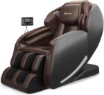 Limited-Time Sale for Summer Surprises AED 99د.إ ：Real Relax Massage Chair Favor-06, Full Body Zero Gravity SL-Track Shiatsu Massage Recliner Chair with APP Control, Brown