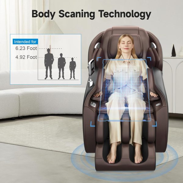 Limited-Time Sale for Summer Surprises AED 99د.إ :Real Relax Massage Chair Favor-06, Full Body Zero Gravity SL-Track Shiatsu Massage Recliner Chair with APP Control, Brown