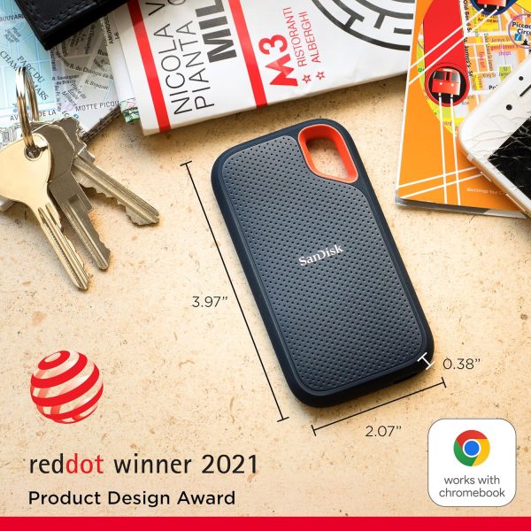 Limited-Time Sale for Summer Surprises AED 99د.إ:SanDisk 4TB Extreme Portable SSD Up to 1050MB/s USB C, USB 3.2 Gen 2 External Solid State Drive SDSSDE61 4T00 G25, Blue, SanDisk...