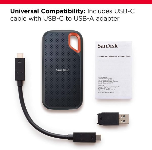 Limited-Time Sale for Summer Surprises AED 99د.إ:SanDisk 4TB Extreme Portable SSD Up to 1050MB/s USB C, USB 3.2 Gen 2 External Solid State Drive SDSSDE61 4T00 G25, Blue, SanDisk...