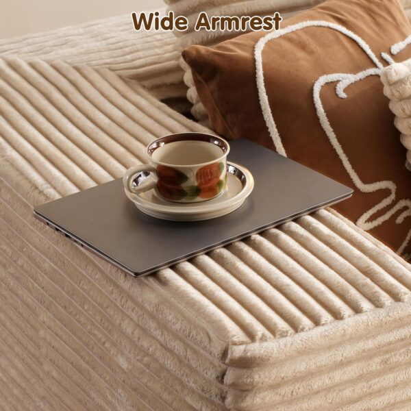 ovios 104" Cloud Sectional Couch with L-Shape Chaise,Modern Modular Sofa with Deep Seat, Upholstered Couches for Living Room Bedroom,No Assembly Required, Beige (Plush Corduroy...