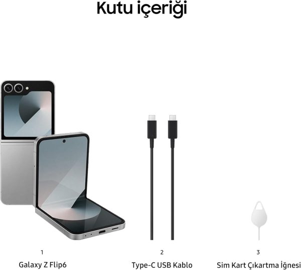 SAMSUNG Galaxy Z Flip6, 12GB RAM, 512GB Storage, Silver Shadow, 50MP Camera, 1 year Seller Warranty (International Version)