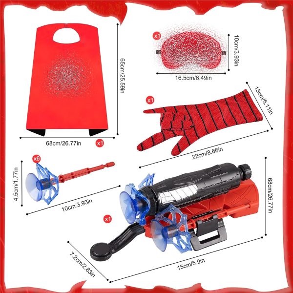 Spider Shooter Boys Girls Toy - 2 Pack Web Shooters for Kids Super Hero Toys with Spider Gloves Launcher Wrist Toys Sucking Disc Bullets for Boy Girl Age 3-14 Birthday Gifts...