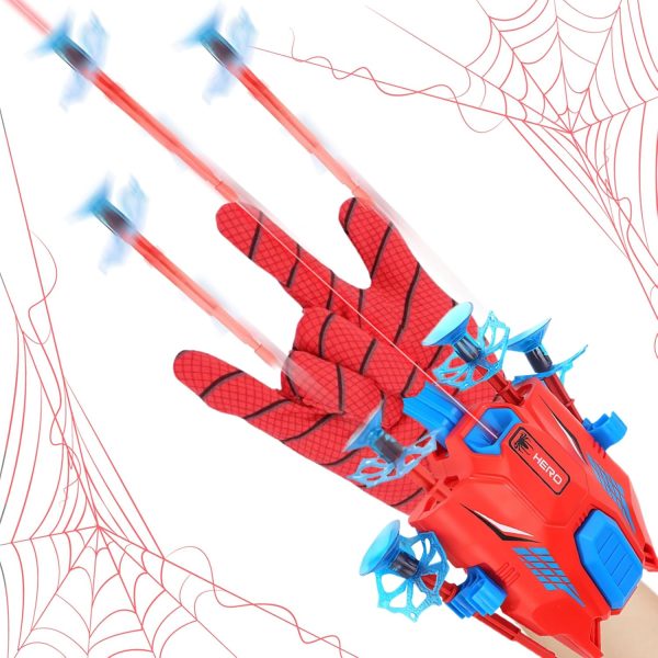 Spider Shooter Boys Girls Toy - 2 Pack Web Shooters for Kids Super Hero Toys with Spider Gloves Launcher Wrist Toys Sucking Disc Bullets for Boy Girl Age 3-14 Birthday Gifts...
