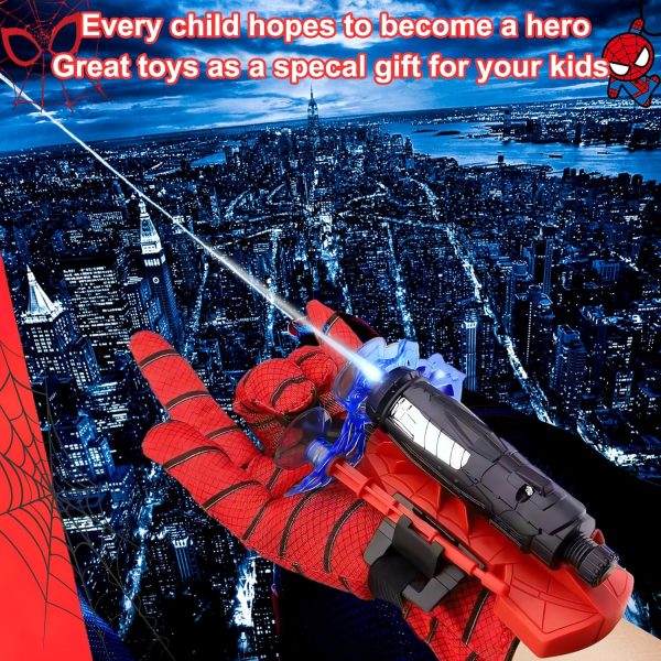 Spider Shooter Boys Girls Toy - 2 Pack Web Shooters for Kids Super Hero Toys with Spider Gloves Launcher Wrist Toys Sucking Disc Bullets for Boy Girl Age 3-14 Birthday Gifts...