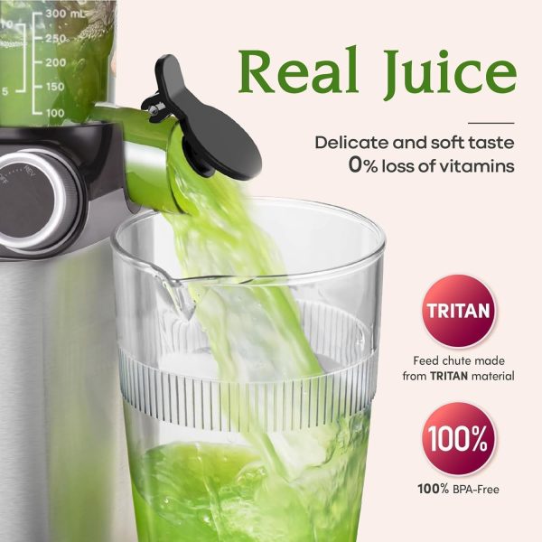 Summer Final Clearance Just AED 89د.إ:Cold Press Juicer, 200W Slow Juicer 4.3" Large Feed Chute Fit Whole Fruits Vegetables | Upgraded Auger | Tritan Material | BPA Free | Juice...
