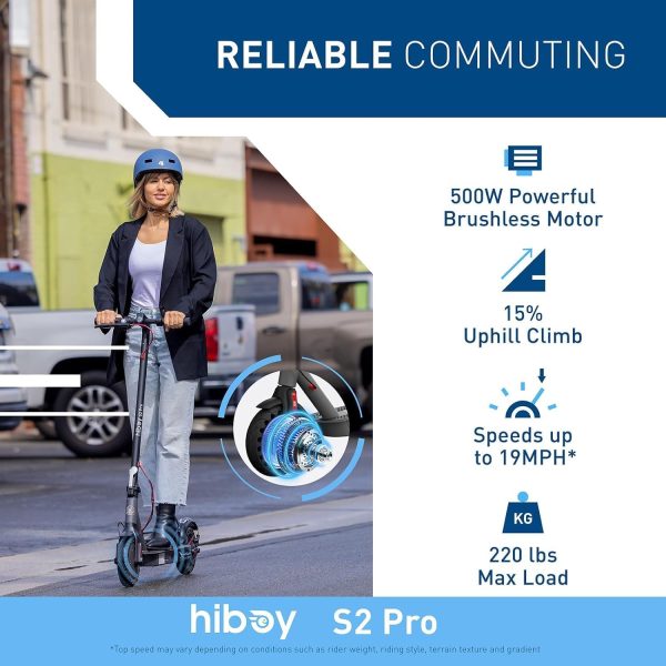 Summer Final Clearance Just AED 89د.إ:Hiboy Electric Scooter for Adults, 30km/h Ride-ons Speed Folding E Scooter, 40km (S2 Pro) or 65KM (S2 Max) Travel Distance Range, Portable...