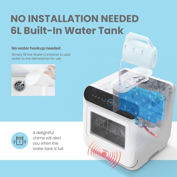 Summer Final Clearance Just AED 99د.إ:COMFEE' Mini Dishwasher Countertop Dishwasher 3 Place Settings 6 Programs, Freestanding, Touch Control, LED Display, Delay Start and...