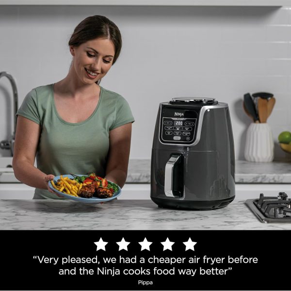 Summer Final Clearance Just AED 99د.إ:Ninja Air Fryer Max Xl, Max Crisp, Air Roast, Bake, Reheat, Dehydrate, 5.2 Liters, 1750 Watts, Grey and Black, AF160ME, 2 Years Warranty