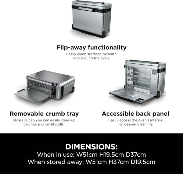 Summer Final Clearance Just AED 99د.إ:Ninja Foodi 8-in-1 Flip Oven, Portable Mini Oven for Countertop and Work Surfaces, Multifunctional Oven with 8 Cooking Functions; Air Fry,...