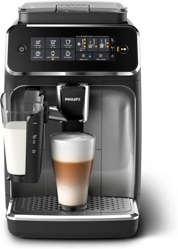 Summer Final Clearance Just AED 99د.إ:Philips Series 3200 Fully Automatic Espresso Machine - 1500W, LatteGo, Touch Display, 5 Beverages, Easy cleaning - EP3246/70
