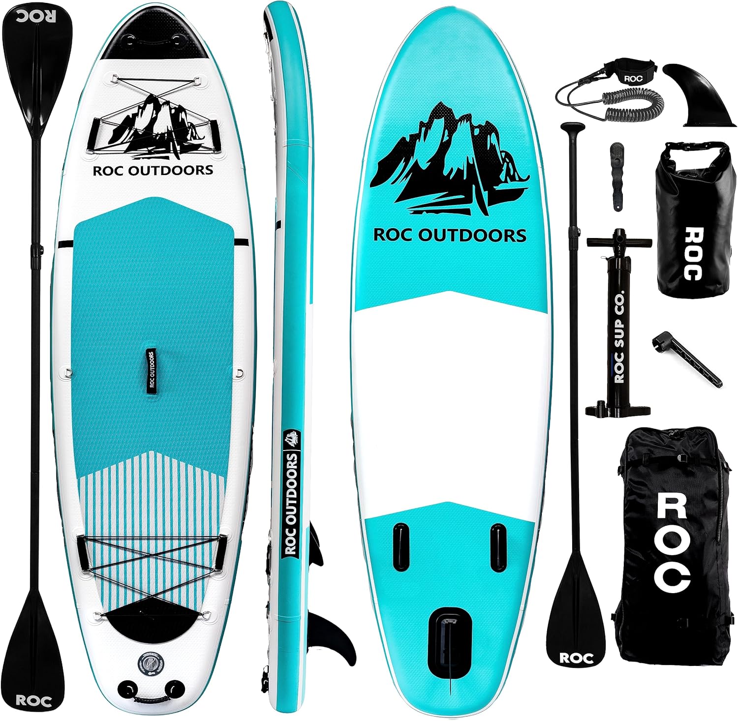 Summer Final Clearance Just AED 99د.إ:Roc Inflatable Stand Up Paddle Boards with Premium SUP Paddle Board Accessories, Wide Stable Design, Non-Slip Comfort Deck for Youth & Adults