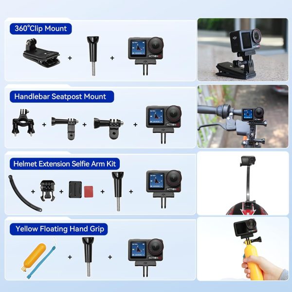 While Stocks Last:DJI Osmo Action 5 Pro Standard Combo,with 58 Piece Accessory Kit and 2 Extra Batteries + 64GB Card - Waterproof Action Camera with 1/1.3" Sensor, 4K/120fps...