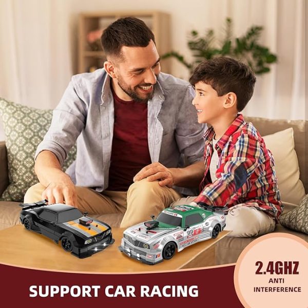 While Stocks Last:RC Drift Car 2.4GHz 1:16 Scale 4WD High Speed Remote Control Cars Vehicle with LED Lights Two Batteries and Drifting Tires Racing Sport Toy Cars for Adults...