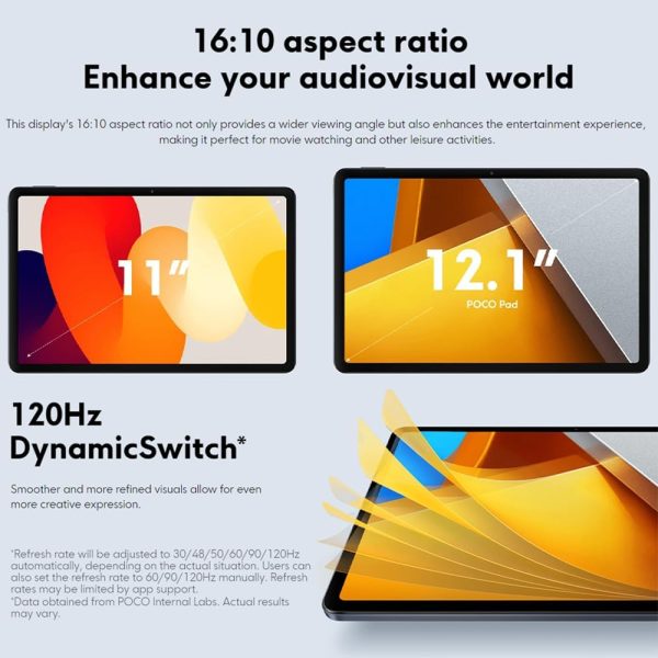 Xiaomi Poco Pad WiFi Version (256GB + 8GB) 12.1" Octa Core Global ROM 10000mAh Bluetooth 5.3 8MP Dual Camera (Gray, 256GB + 8GB)